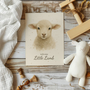Welcome Baby Greeting Card ~ Welcome Little Lamb
