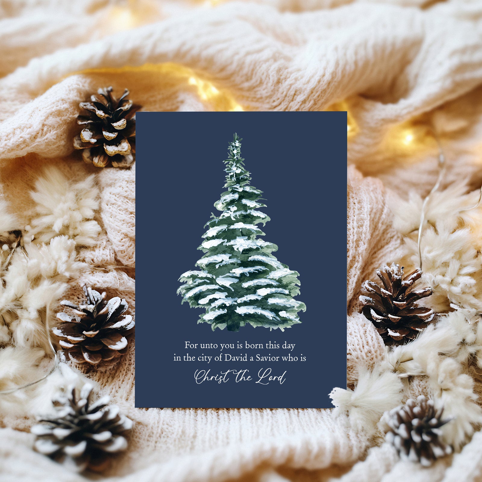 Christmas Greeting Card ~ For unto you is born this day a Savior who is Christ the Lord