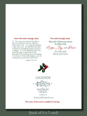 Christmas Greeting Card ~ For unto you is born this day a Savior who is Christ the Lord