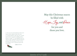 Christmas Greeting Card ~ For unto you is born this day a Savior who is Christ the Lord