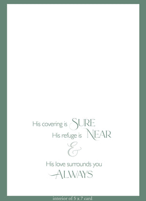 Encouragement Greeting Card ~ He will cover you with His feathers